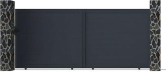 Vente-Unique Vente-unique - Cancello scorrevole L416 x H180 cm Alluminio pieno Antracite - nazario