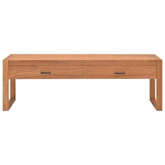 Berkfield Home TV Cabinet 140x40x45 cm Teak Wood in Brown | Size: 140 x 40 x 45 cm