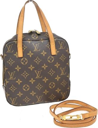 Louis Vuitton Spontini Handbag Monogram Canvas Brown Canvas Handbag (Pre-Owned)
