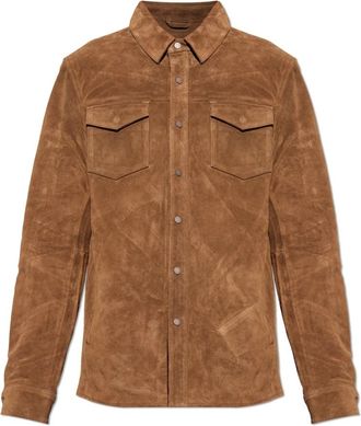 AllSaints Sully Su&egrave;de Jas - Heren - Leren en Su&egrave;de Jassen - Bruin - S - Su&egrave;de - Jassen