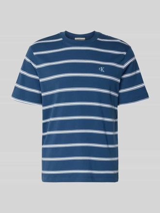 Calvin Klein Jeans T-Shirt mit Logo-Stitching in Marine, Gr&ouml;&szlig;e XXL