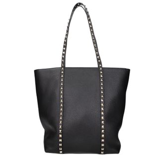 Valentino Garavani Damens Rockstud Umh&auml;ngetasche aus schwarzem Leder