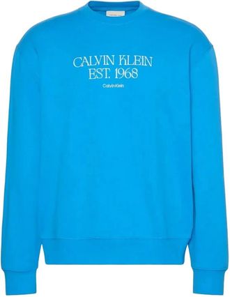 Calvin Klein College Sweatshirt - Heren - Sweatshirts - Blauw - XS - Katoen - Hoodies & sweatvesten