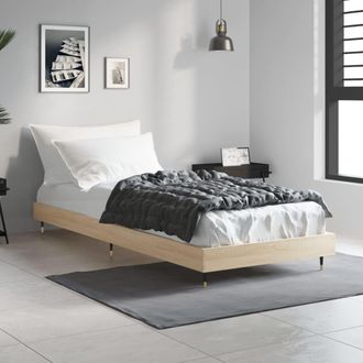 vidaXL Estructura De Cama Sin Colch&oacute;n Madera Roble Sonoma 75x190 Cm Vidaxl