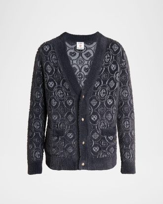 Casablanca Mens Cotton Fluffy Monogram Cardigan