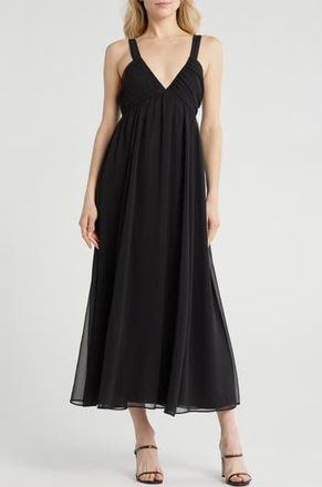 Area Stars Jia Empire Waist Chiffon Maxi Dress in Black at Nordstrom Rack, Size X-Small