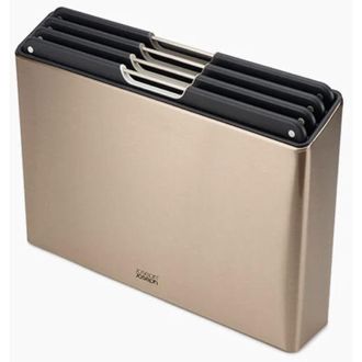Joseph Joseph Joseph Joseph 60172 Folio Steel Set di 4 taglieri con custodia in acciaio inox - Oro rosa