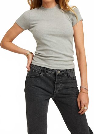 SPRWMN Womens Rib Baby Top In Heather Grey