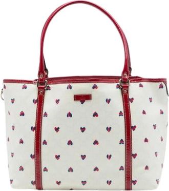 Gucci Pre-owned Canvas gucci-bags - Dames - Vintage Shopper - Wit - ONE Size - Vintage