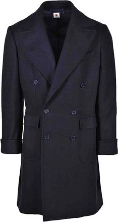 LUIGI BORRELLI NAPOLI Heren, Mantels, Blauw, Maat: XL Wol