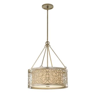Loops 4 Bulb Ceiling Pendant Light Fitting Silver Leaf Patina LED E27 100W Bulb in Metallics