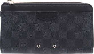 Louis Vuitton Black Gray Coated Canvas Long Wallet (Bi-Fold) (Pre-Owned)