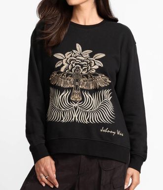 Johnny Was Womens Pajaro Sweatshirt In Black