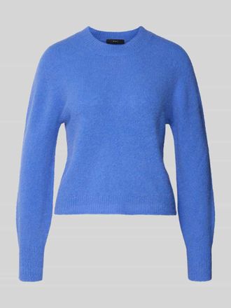 Oui Strickpullover mit Rundhalsausschnitt in Hellblau, Gr&ouml;&szlig;e 38