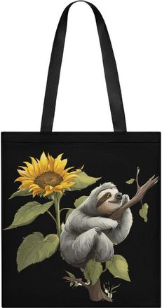 Generic Cute Sloth Sunflower Tote Bag for Women Men Shoulder Bags Purses Pouch Handbags