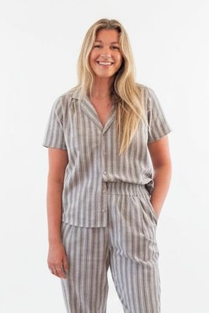 Ace & Jig Tasi Notched Collar Button-up Shirt in Scribble at Nordstrom, Size 3X-Large