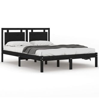 Berkfield Home Bed Frame Black Solid Wood 200x200 cm