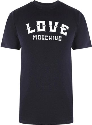 Love Moschino Heren Vet Logo T-Shirt (Marineblauw)