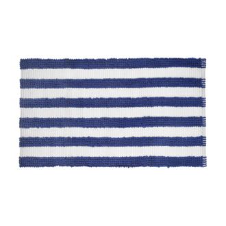 KASANOVA Tappeto bagno ciniglia 60x110 cm righe blu bianco