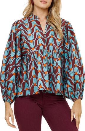 Oliphant Mandarin Balloon Top In Tulip Orange