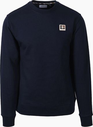 Aquascutum Mens AQUASCUTUM BADGE CREWNECK SWEATSHIRT NAVY - Size: 46