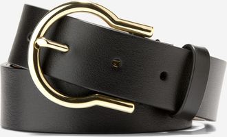 Cole Haan Womens 32MM Hinged Buckle Belt - Black Size Medium