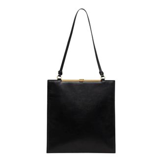 &Aacute;eron Tassen, Dames, Zwart, ONE Size, Leer, Grote Leren Shopper