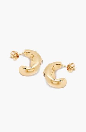 Yoj Remeni Crystal Chubby Hoop Earrings in Gold at Nordstrom