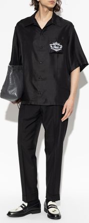 Amiri Silk Shirt With Pocket, Mens, Black