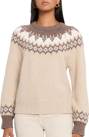 Rag & Bone Beth Fairisle Raglan Sweater In Beige Multi