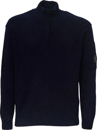 C.P. Company Dolcevita in lana con mezza zip - - Knitwear - Uomo - Blu - L