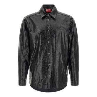 Diesel Casual Shirts, male, Black, Size: M S-Simply-Qmbu Shirt