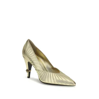 Versace Womens Metallic Calf Leather Pump Gold Bos