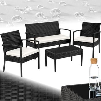 TecTake Tectake - Set in rattan Sparta 3+1 - set giardino rattan, set da giardino in rattan, rattan sintetico