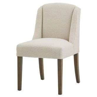 Hill Interiors Hill Interiors - Compton Bouclé Dining Chair - Wood - L59 x W52 x H87 cm - Cream