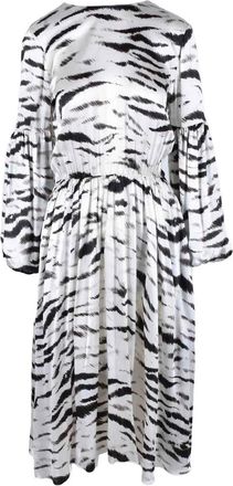 Aglini Long Silk Dress - White/Black