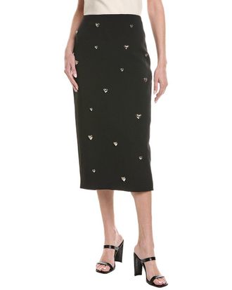 Milly Milly Syra Heart Applique Midi Skirt