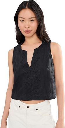 Splendid Kenzie Geo Eyelet Tank Top Womens Clothing Lead : LG (Womens 10-12), Cotton