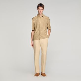 Sandro Link print loose-fit shirt