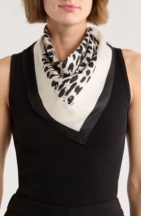 Kate Spade New York modern leopard silk scarf in Cream/Black at Nordstrom Rack