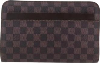 Louis Vuitton Pre-owned Leather Clutch - Dames - Vintage Clutch - Bruin - ONE Size - Leer - Vintage