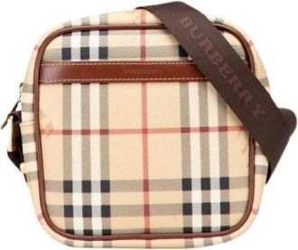 Burberry Pre-owned Cross Body Bags, female, Brown, Size: ONE SIZE Pre-owned Haymarket Check Crossbody Bag