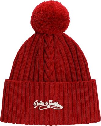 Dolce & Gabbana Gebreide muts - unisex - Hoeden - Rood - L - Accessoires