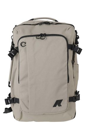 K-Way Dove Gray Salome Two-Way Zip Nylon Backpack
