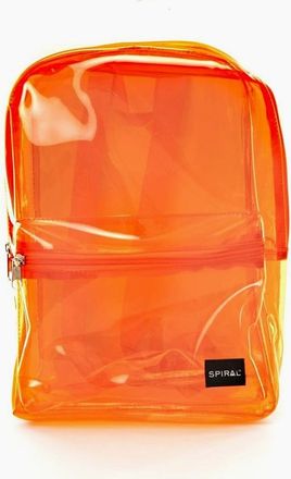 Spiral Womens Mini Rectangle Shape Backpack with Logo Patch - Orange - Size: ONE size