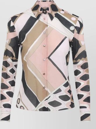 Pucci silk twill shirt geometric pattern