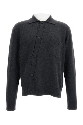 Jacquemus Wool Blend Cardigan With Diagonal Buttoning And Ribbed Finish