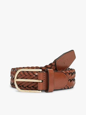 Tommy Hilfiger Rounded Buckle Casual Woven Leather Belt