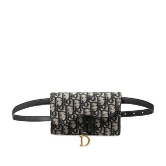 Dior Pre-owned Oblique Canvas Leather Waist Bag - Dames - Pre-owned - Beige - Maat: ONE Size Leer