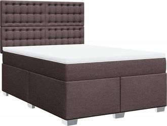 vidaXL Vidaxl - Cama Box Spring Con Colch&oacute;n Tela Marr&oacute;n Oscuro 160x200 Cm